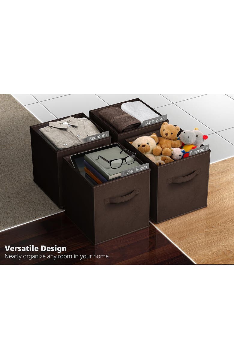 SORBUS Collapsible Storage Cube, Alternate, color, Chocolate