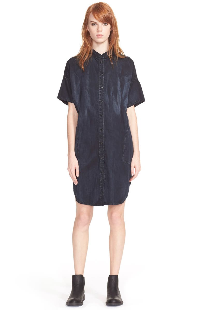 Current/Elliott 'The Oversized Smock' Denim Shirtdress, Main, color, 