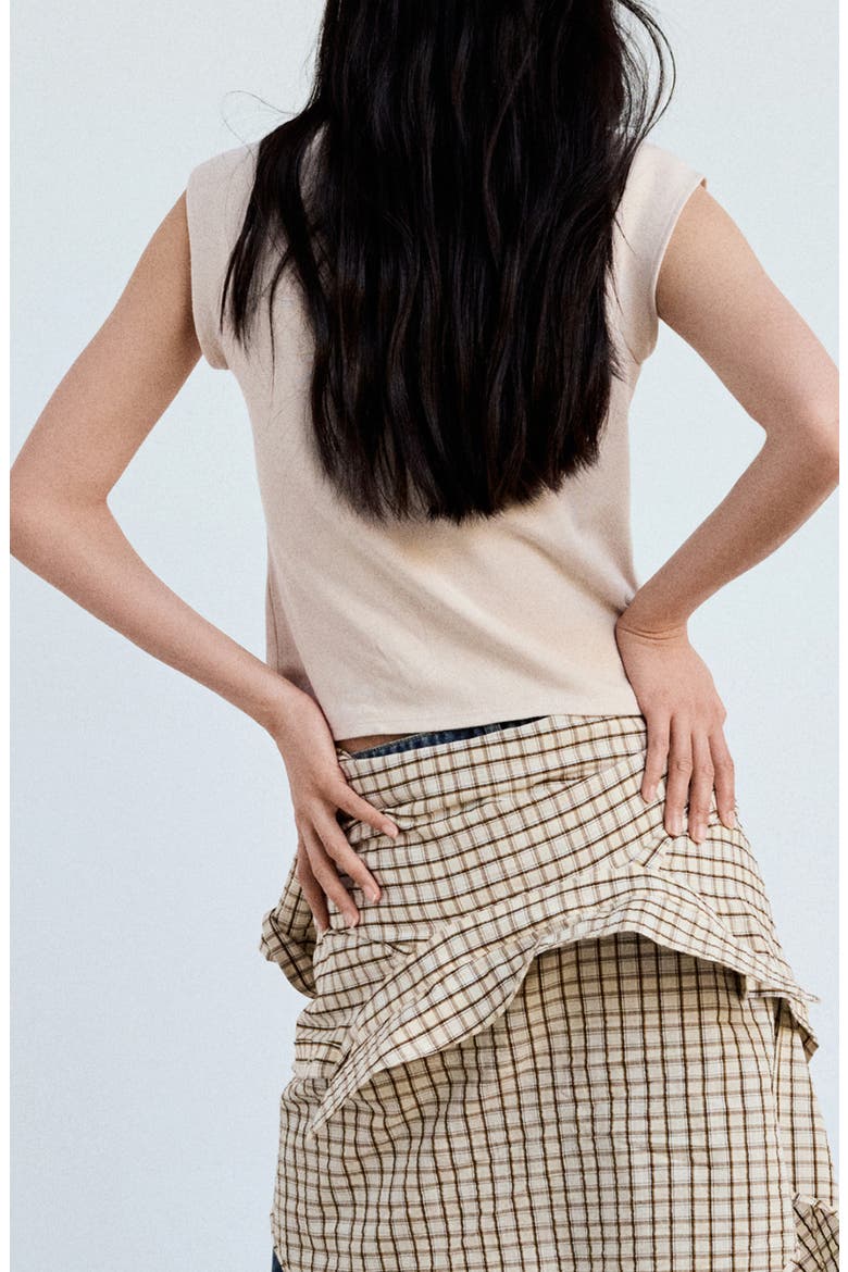 Button Detail Cotton T-Shirt, Alternate, color, SAND
