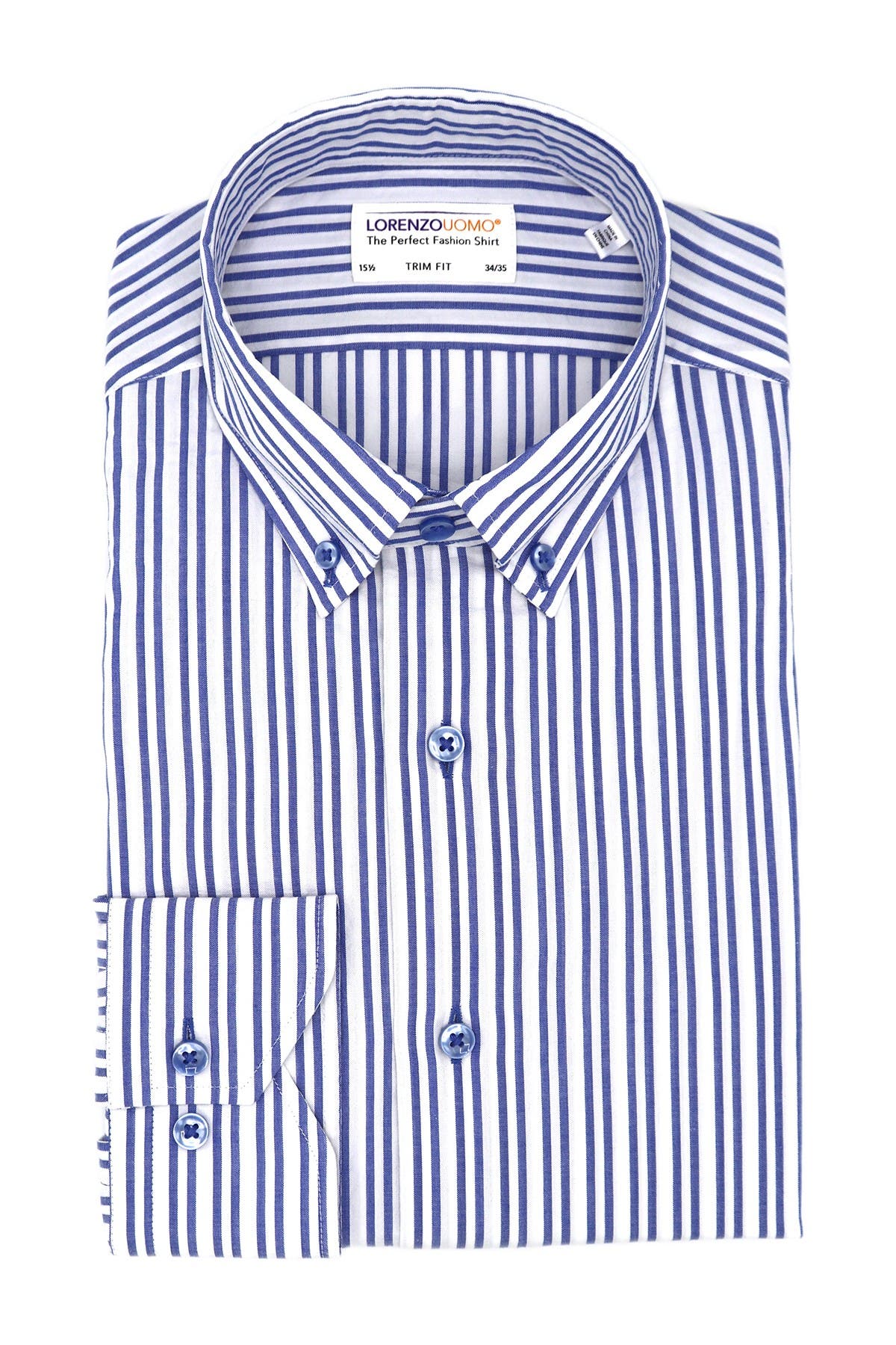 Seersucker Stripe Trim Fit Dress Shirt