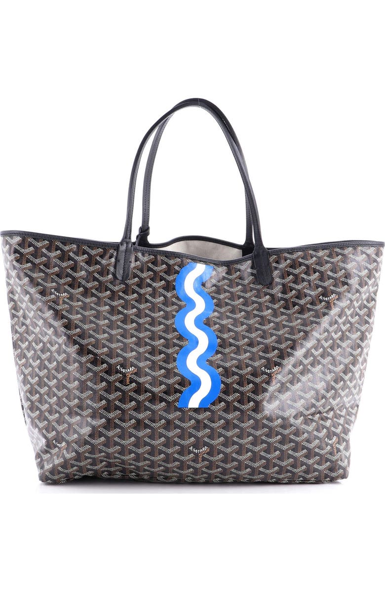 Pre-Owned Goyard Saint Louis Tote Printed Coated Canvas GM, Alternate, color, Black