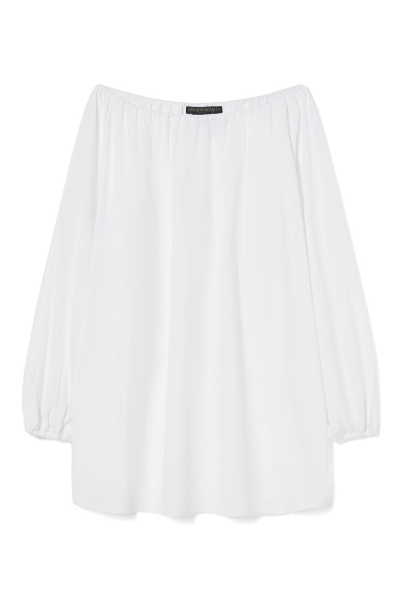 Melk Off the Shoulder Long Sleeve Poplin Top, Alternate, color, OPTICAL WHITE
