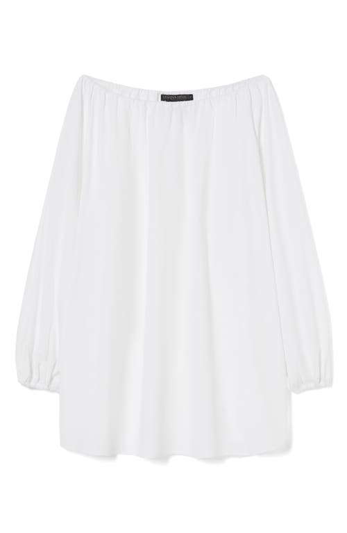 Marina Rinaldi Melk Off The Shoulder Long Sleeve Poplin Top In Multi