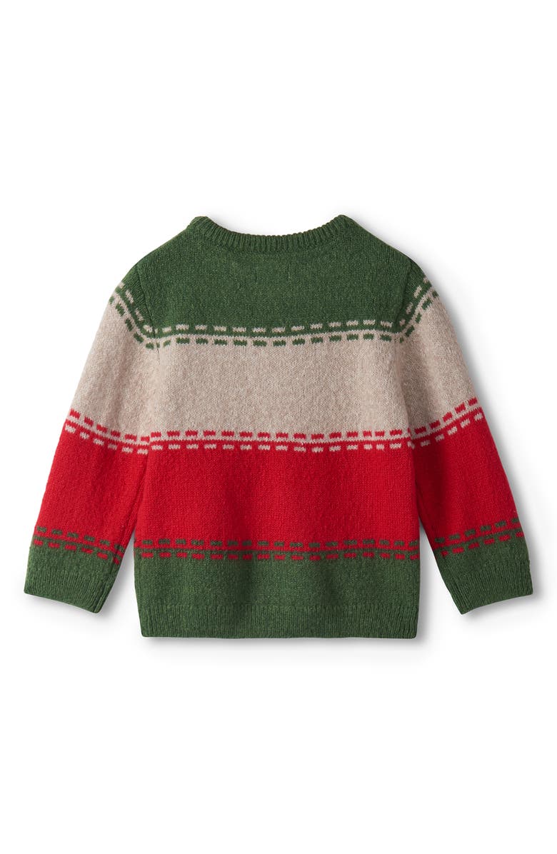 Hatley Holiday Stripe Crewneck Sweater, Alternate, color, Green