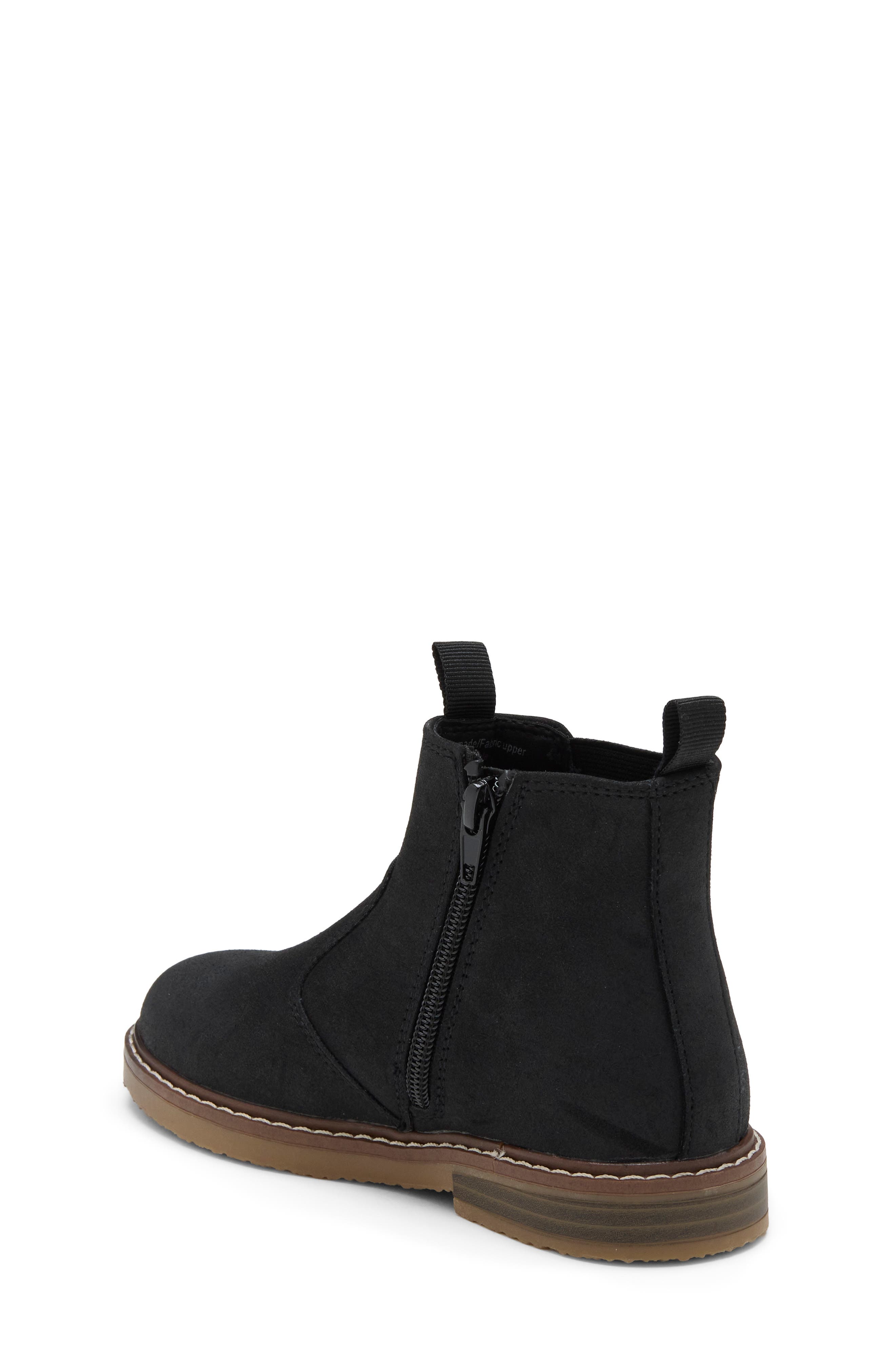 Kids' Connor Faux Leather Chelsea Boot, Alternate, color, BLACK