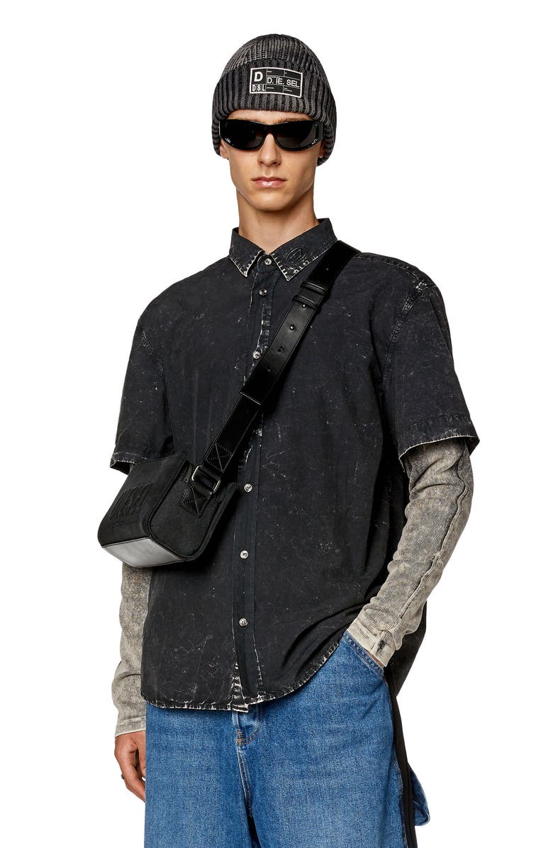 DIESEL<sup>®</sup> Marled Button-Up Shirt, Alternate, color,