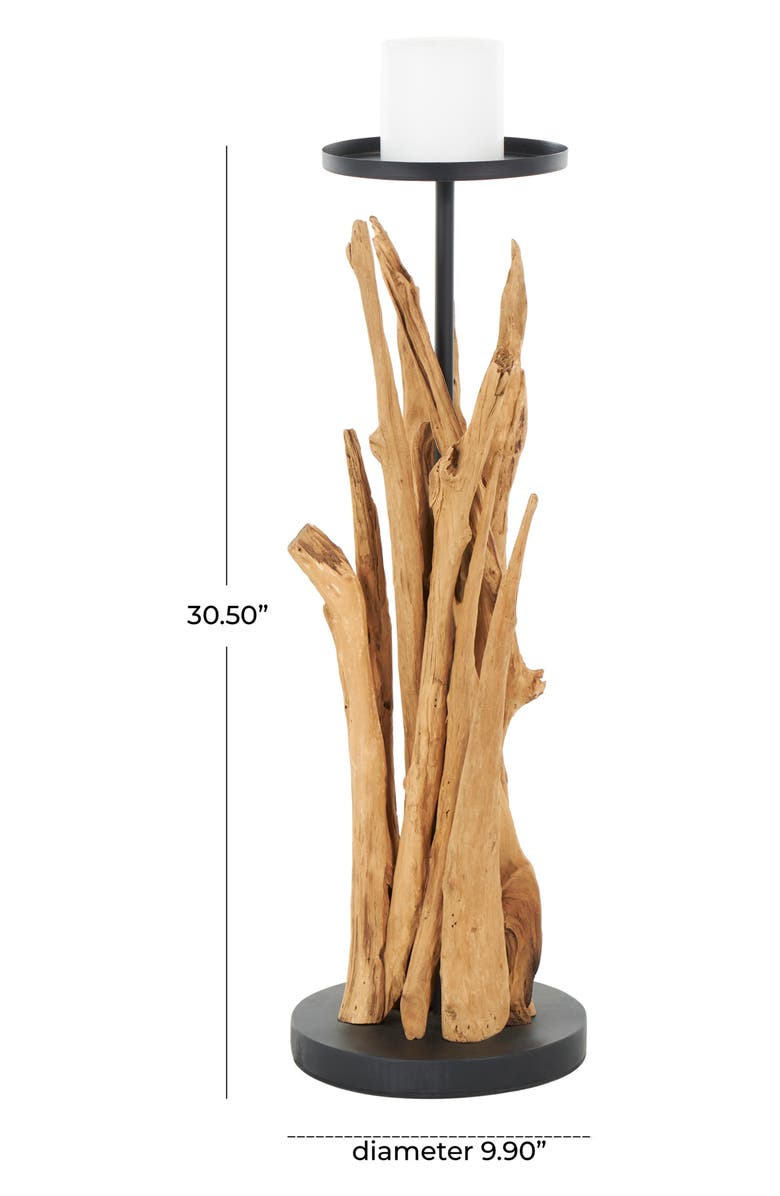 GINGER BIRCH STUDIO Teakwood Candleholder, Alternate, color,