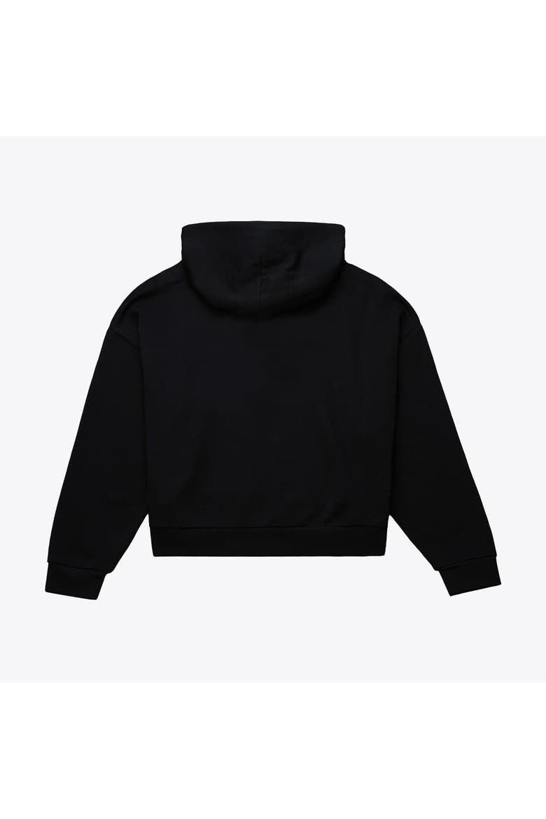 Women's Mitchell & Ness Black Los Angeles Dodgers Back 2 Back Trophies Cropped Hoodie, Alternate, color, Black