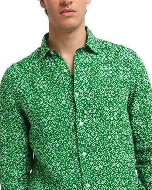 Peninsula Swimwear Filicudi Linen Shirt In Green