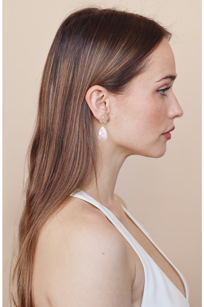 Abigail Faux Pearl Drop Earrings, Alternate, color, PEARL