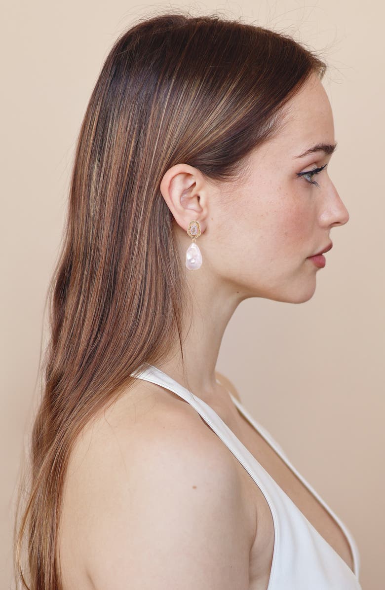 Petit Moments Abigail Faux Pearl Drop Earrings, Alternate, color, Pearl