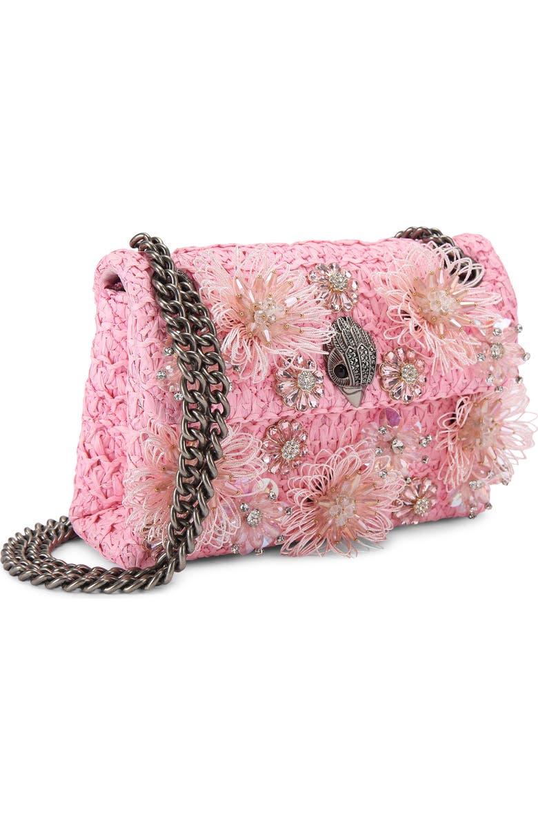 Kurt Geiger London Mini Kensington Raffia Convertible Shoulder Bag, Alternate, color, Pink