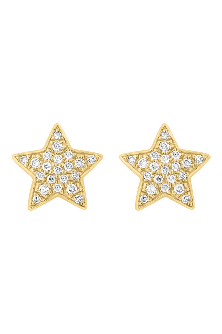 Diamond Pavé Star Stud Earrings, Main, color, GOLD