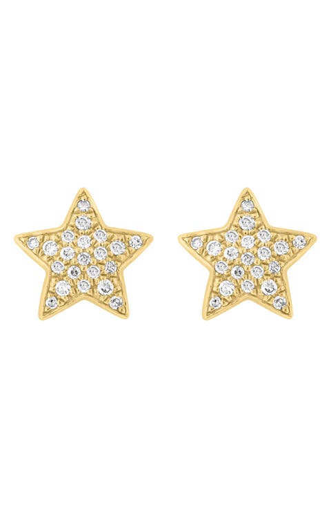 Diamond Pavé Star Stud Earrings