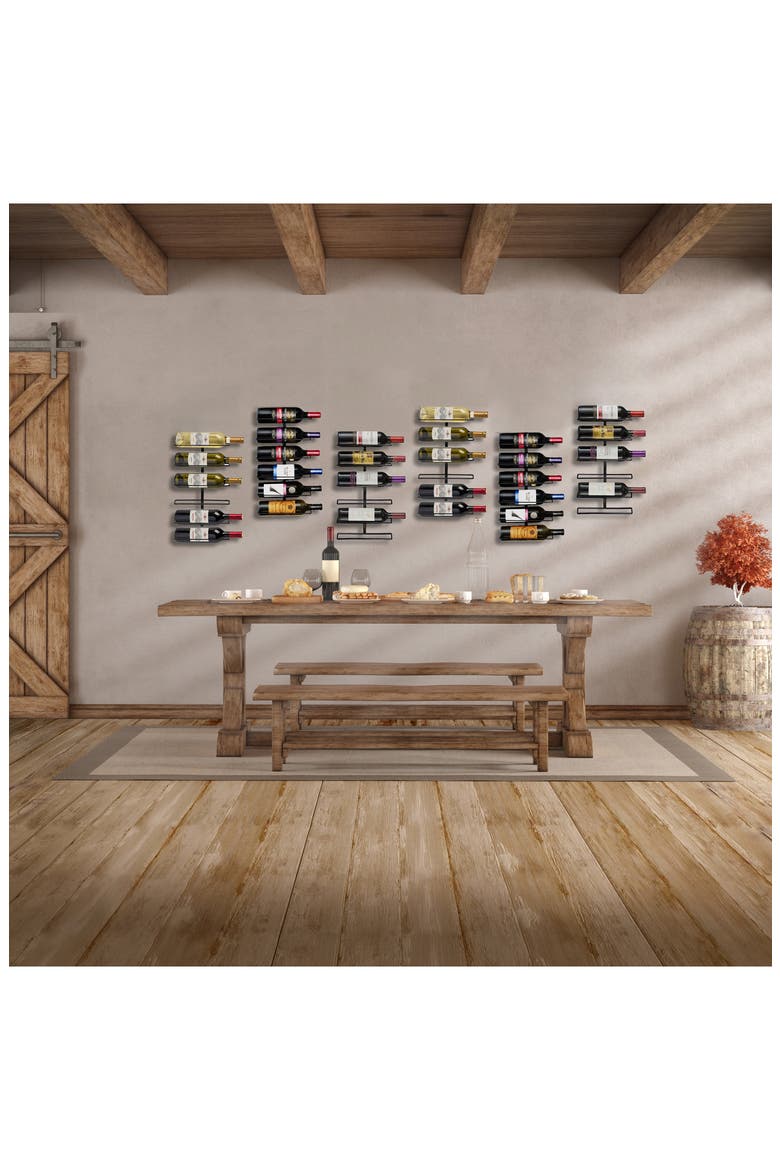 Metal Wall Wine Rack, Alternate, color, BLACK