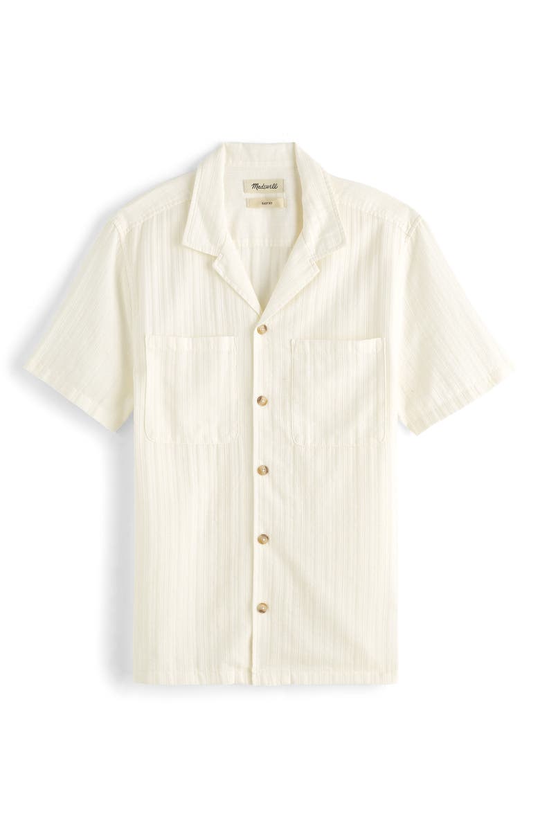 Madewell Easy Stripe Cotton Camp Shirt, Alternate, color, Lighthouse
