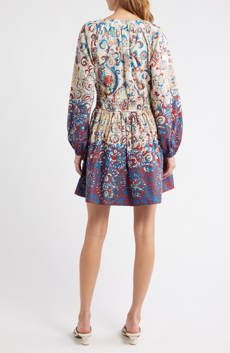 LOVE THE LABEL Noah Print Long Sleeve Fit & Flare Dress, Main, color, Andreeva Ombre Print