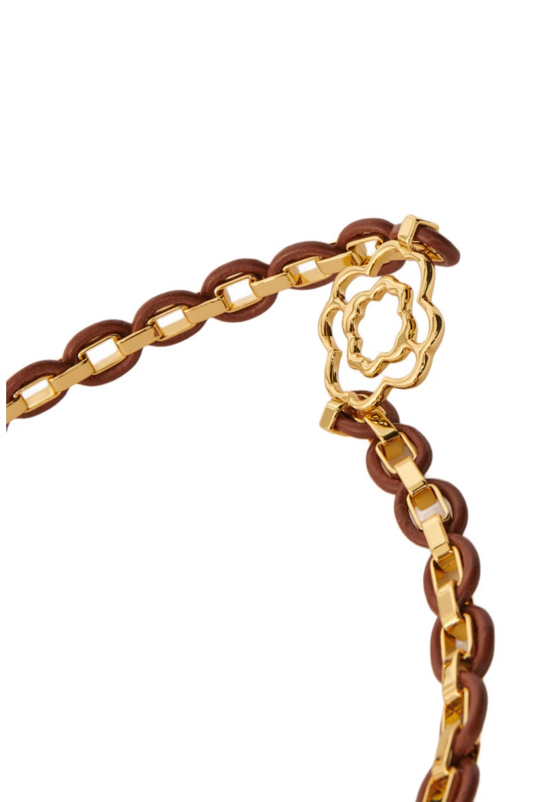 Leather belt with links, Alternate, color, Camel