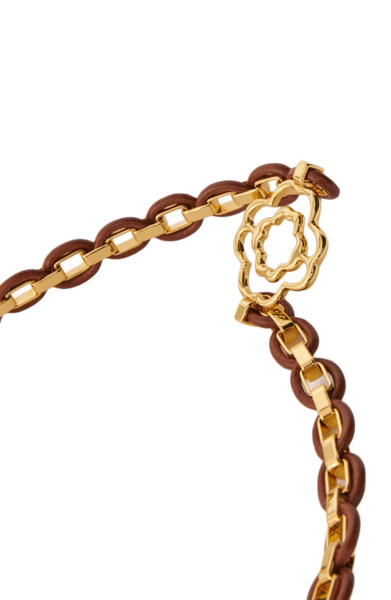 maje Leather belt with links, Alternate, color,