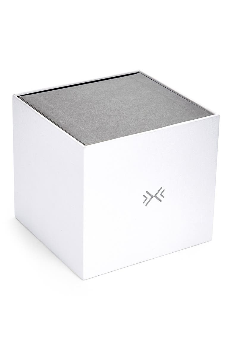 'Hald' Multifunction Leather Strap Watch, 40mm, Alternate, color, TAN/ SILVER/ BLUE