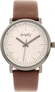 SIMPLIFY The 6200 Leather-Strap Watch