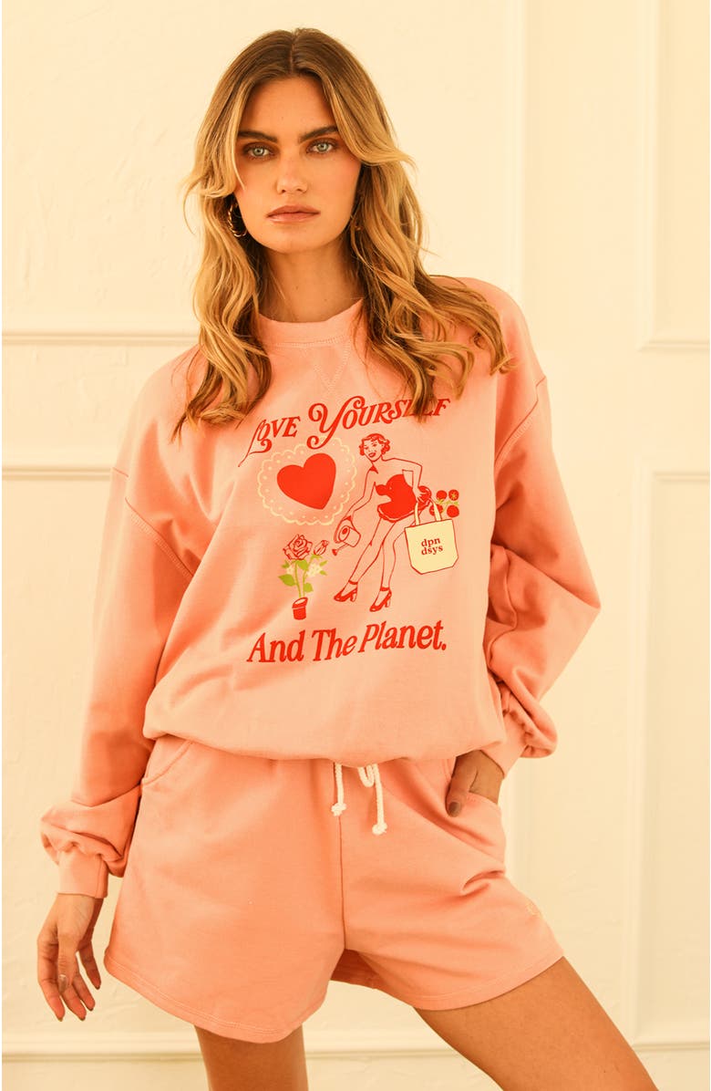 Dippin Daisys Take A Picture Long Sleeve Crewneck, Main, color, Pink Sands