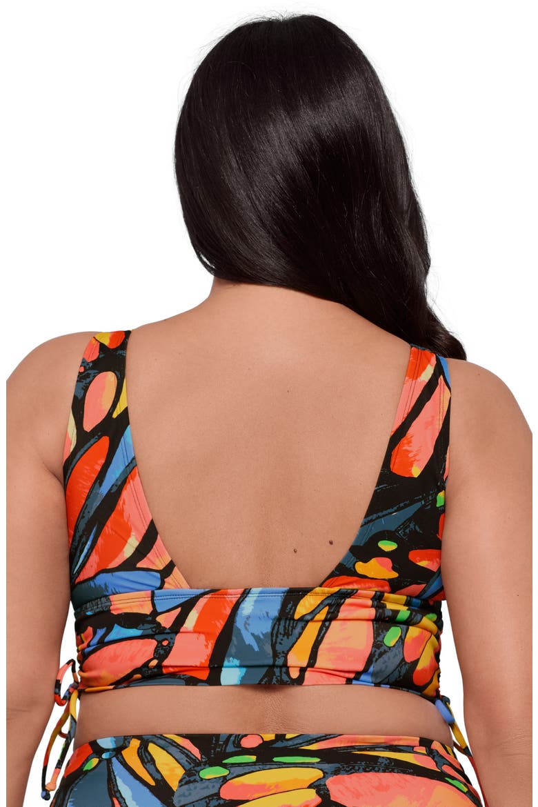Supportive and Sculpting Cinched Adjustable Midkini Swimsuit Top, Alternate, color, Winging It