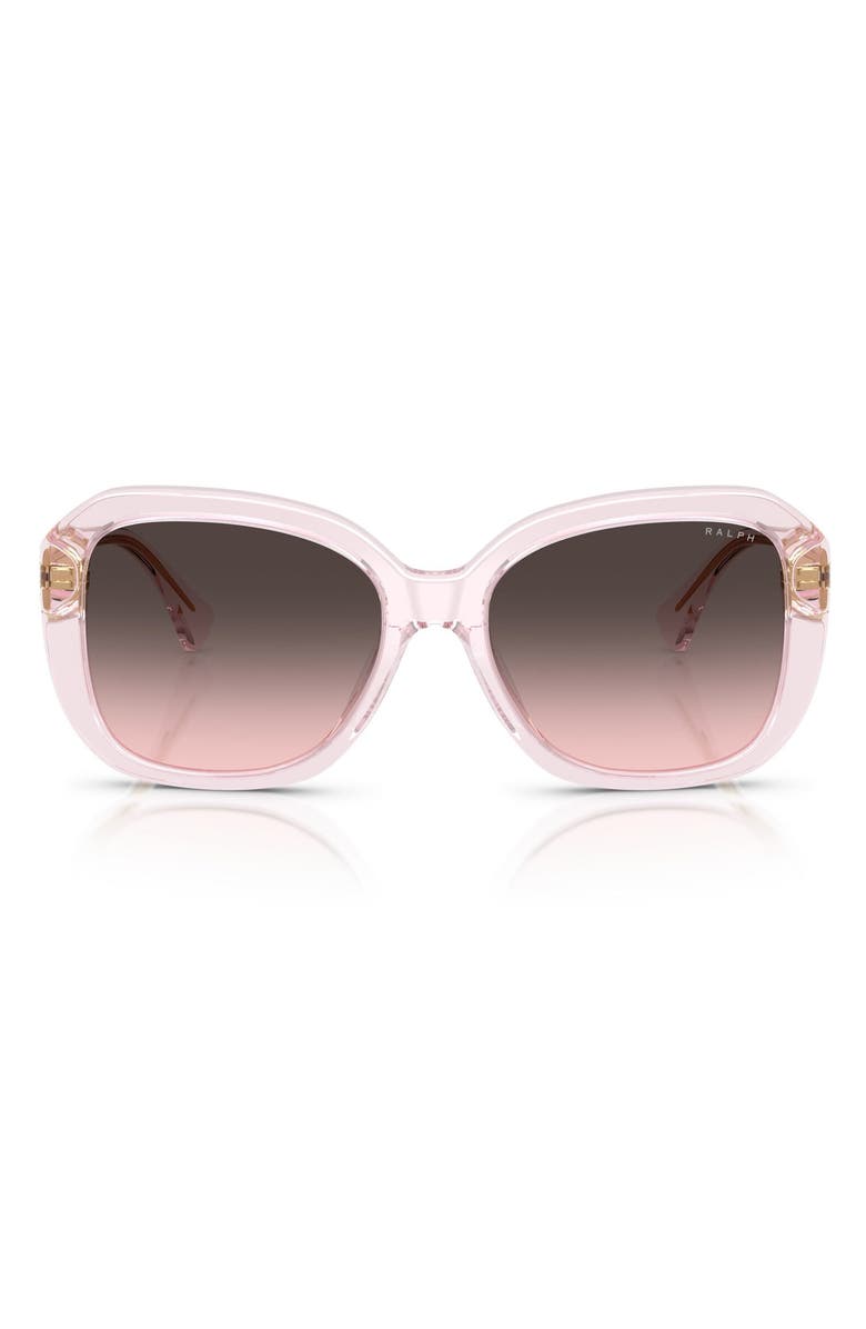 Ralph Lauren 56mm Gradient Square Sunglasses, Main, color, Transparent Pink / Pink Grey