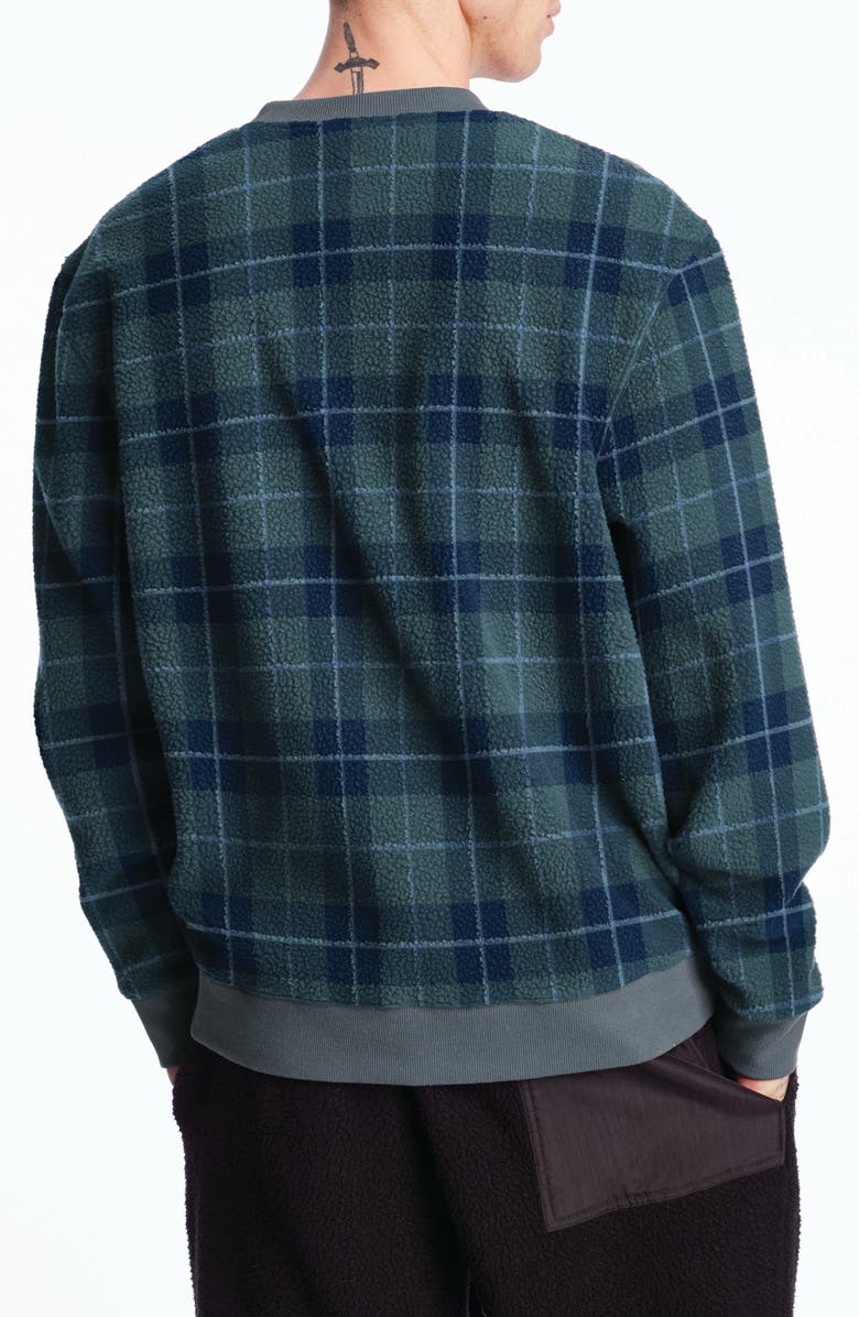 Champion Plaid Fleece Crewneck Sweatshirt, Alternate, color,