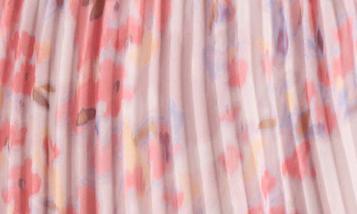 Steve Madden Raina Floral Pleated Midi Skirt In Dusty Lavender