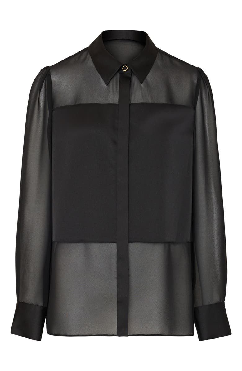Milly Andy Semisheer Satin Button-Up Top, Alternate, color, 