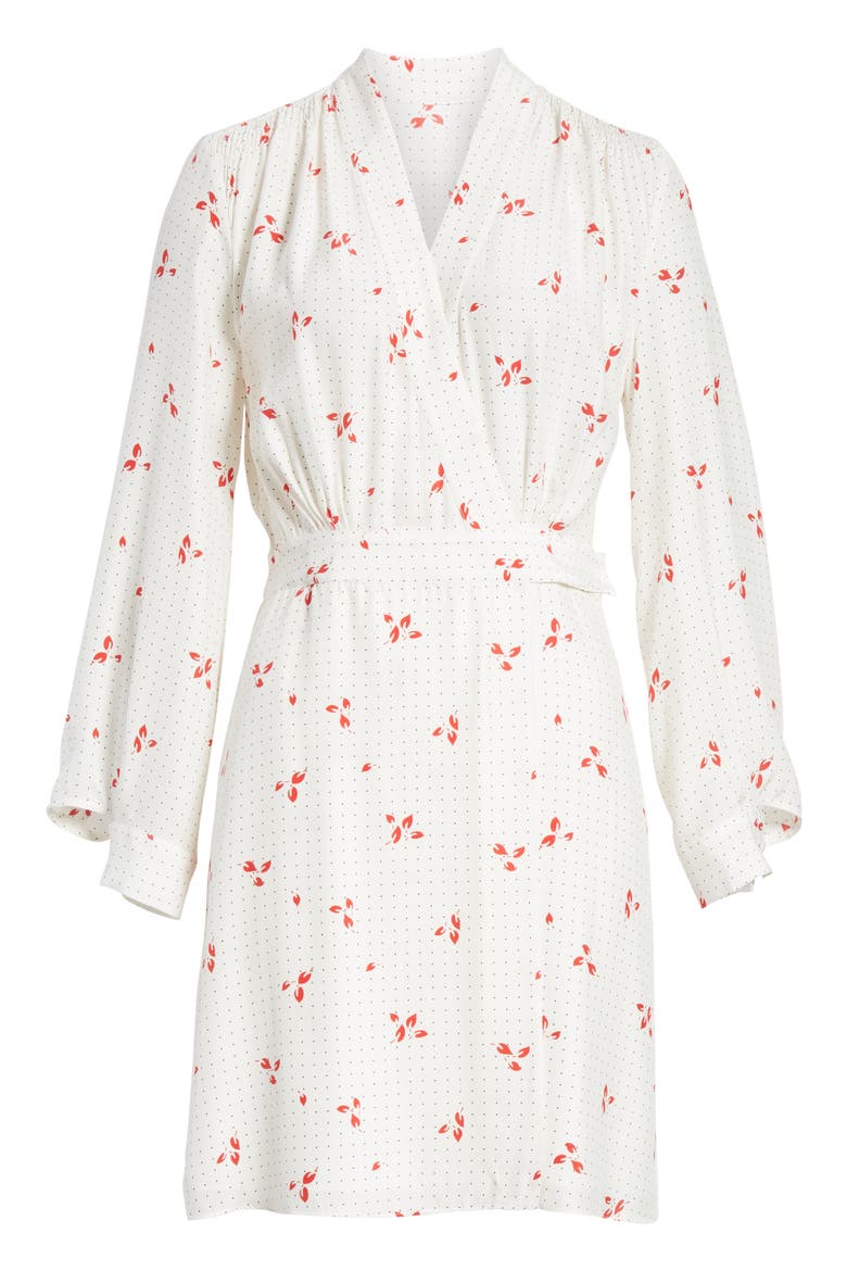 Allaire Long Sleeves Silk Dress, Alternate, color, NATURE WHITE MULTI