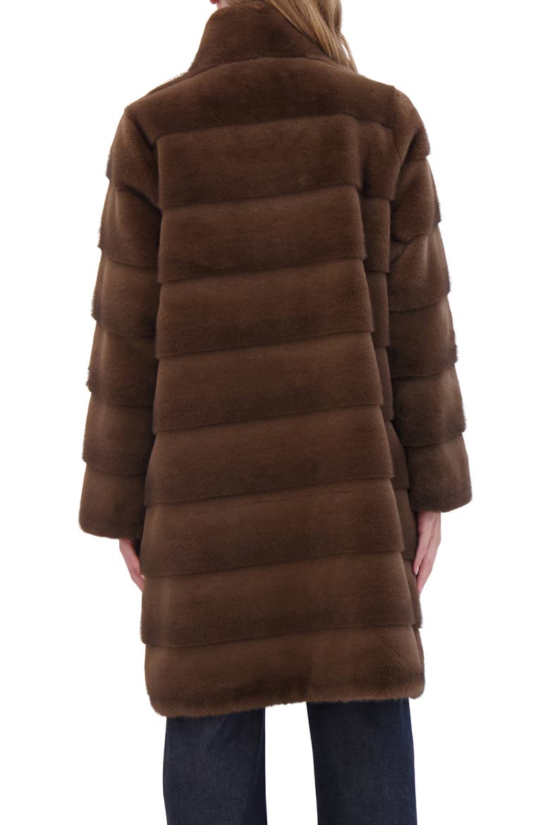 Fur-Free Mink (Faux Fur) Reversible Short Coat, Alternate, color, BROWN/BLACK