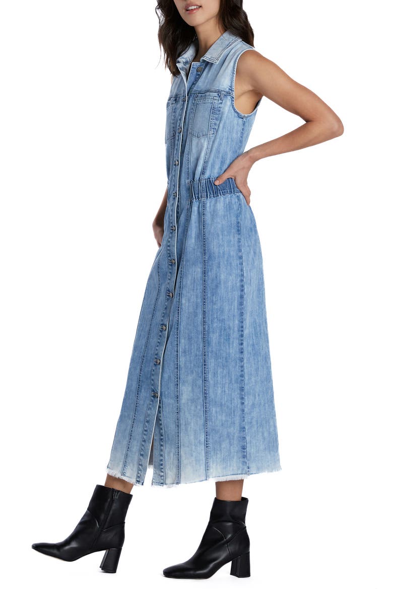 Alice Sleeveless Denim Shirtdress, Alternate, color, POWDER BLUE