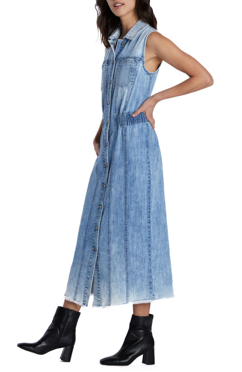 Wash Lab Denim Alice Sleeveless Denim Shirtdress, Alternate, color, Powder Blue
