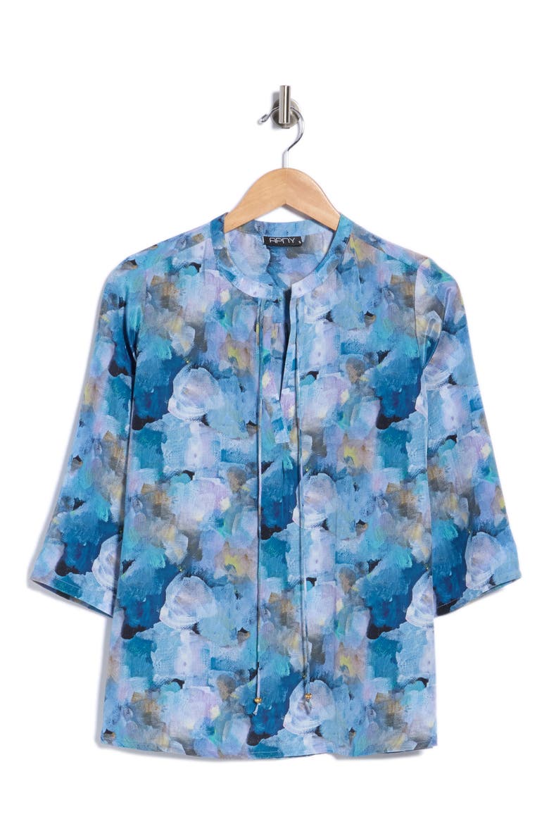 Tassel Print Shift Top, Alternate, color, BRIGHT BLUE MULTI
