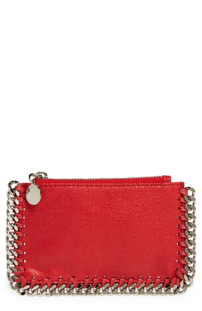 Stella McCartney Small Falabella Faux Leather Zip Card Case, Main, color, 