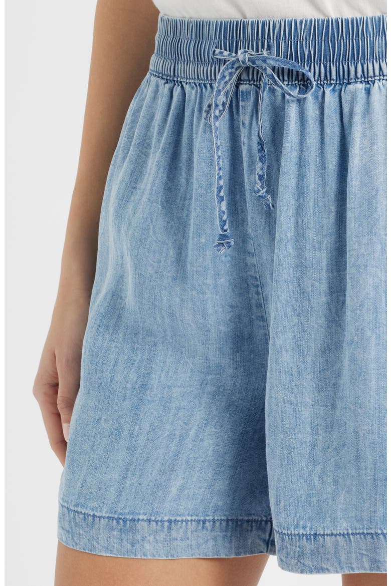 Toney Tie Waist Chambray Shorts, Alternate, color, MEDIUM WASH
