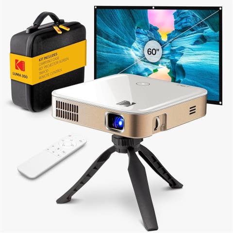 Luma 350 Smart Projector, Portable Pico Projector with 60" Screen, Case, Tripod & Remote