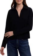 Foxcroft Talia Crepe Knit Long Sleeve Polo