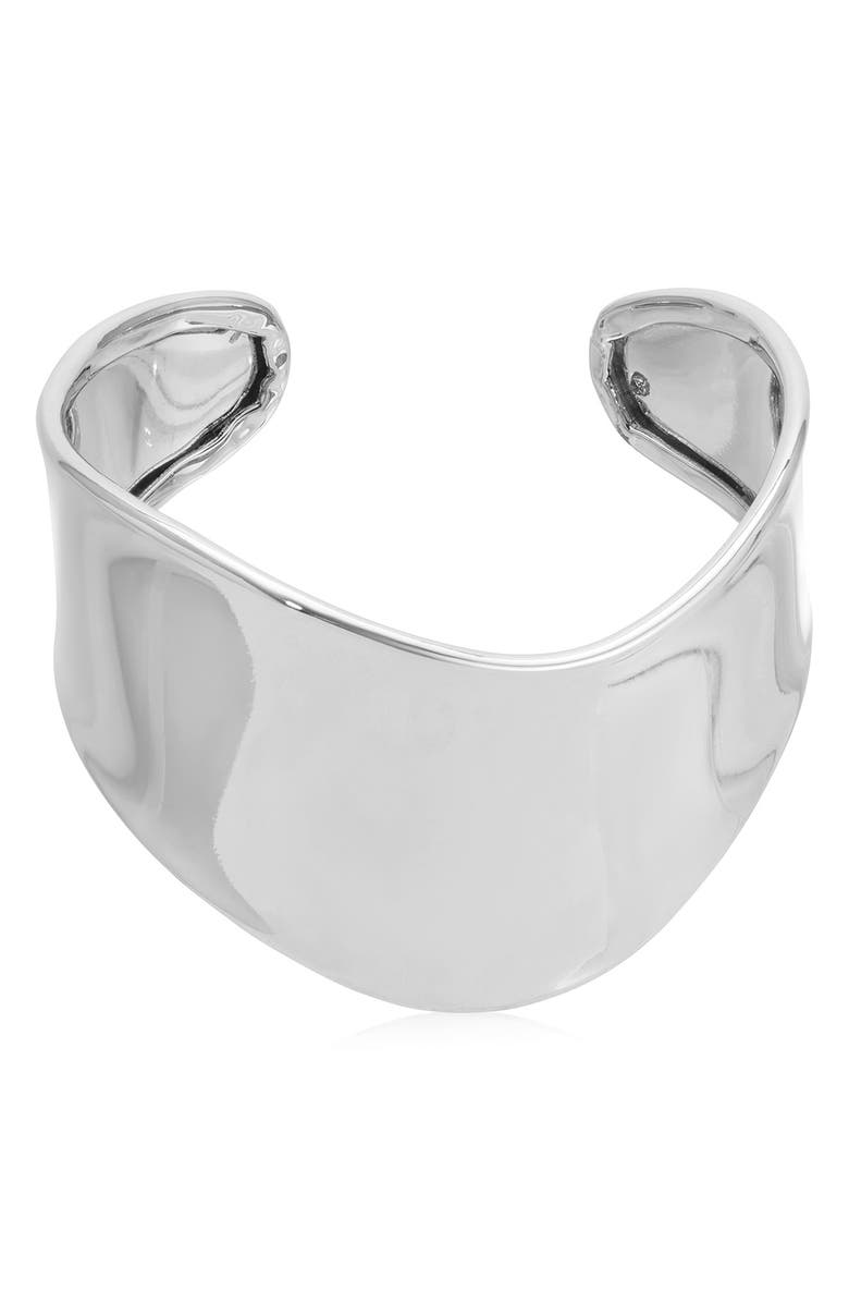 Ettika Smooth Cuff Bracelet, Main, color, Silver