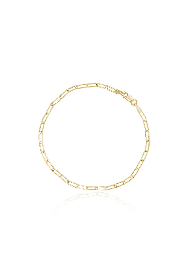 Mini Paperclip Bracelet, Main, color, Yellow Gold
