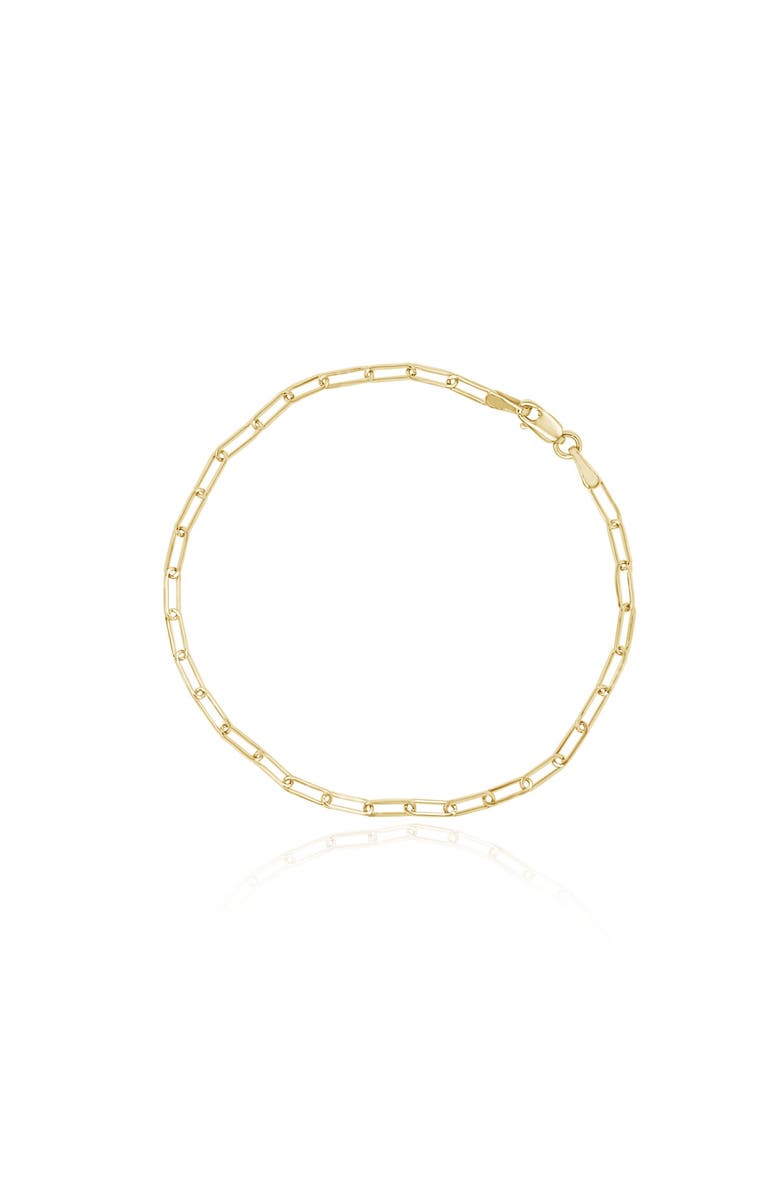 The Lovery Fine Jewelry Mini Paperclip Bracelet, Main, color, Yellow Gold