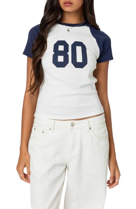 '80s Colorblock Cotton Graphic T-Shirt