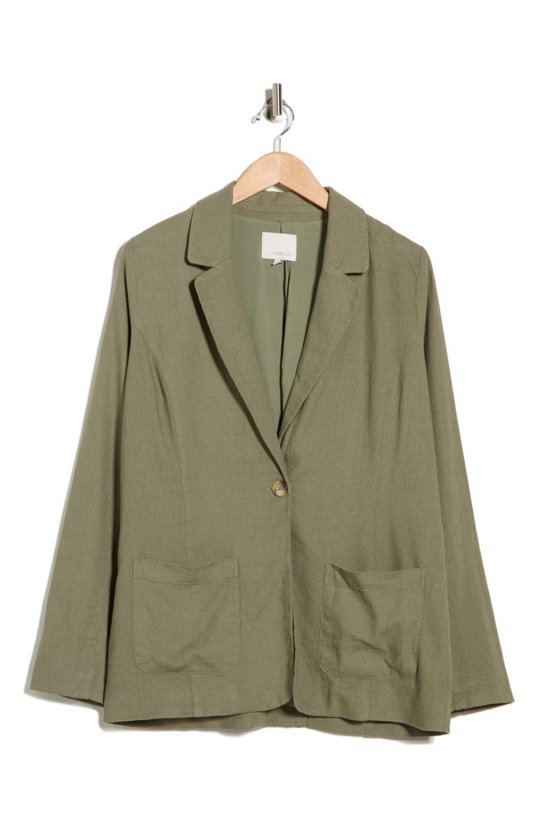 Bronson Linen Blend Blazer, Alternate, color, OLIVE