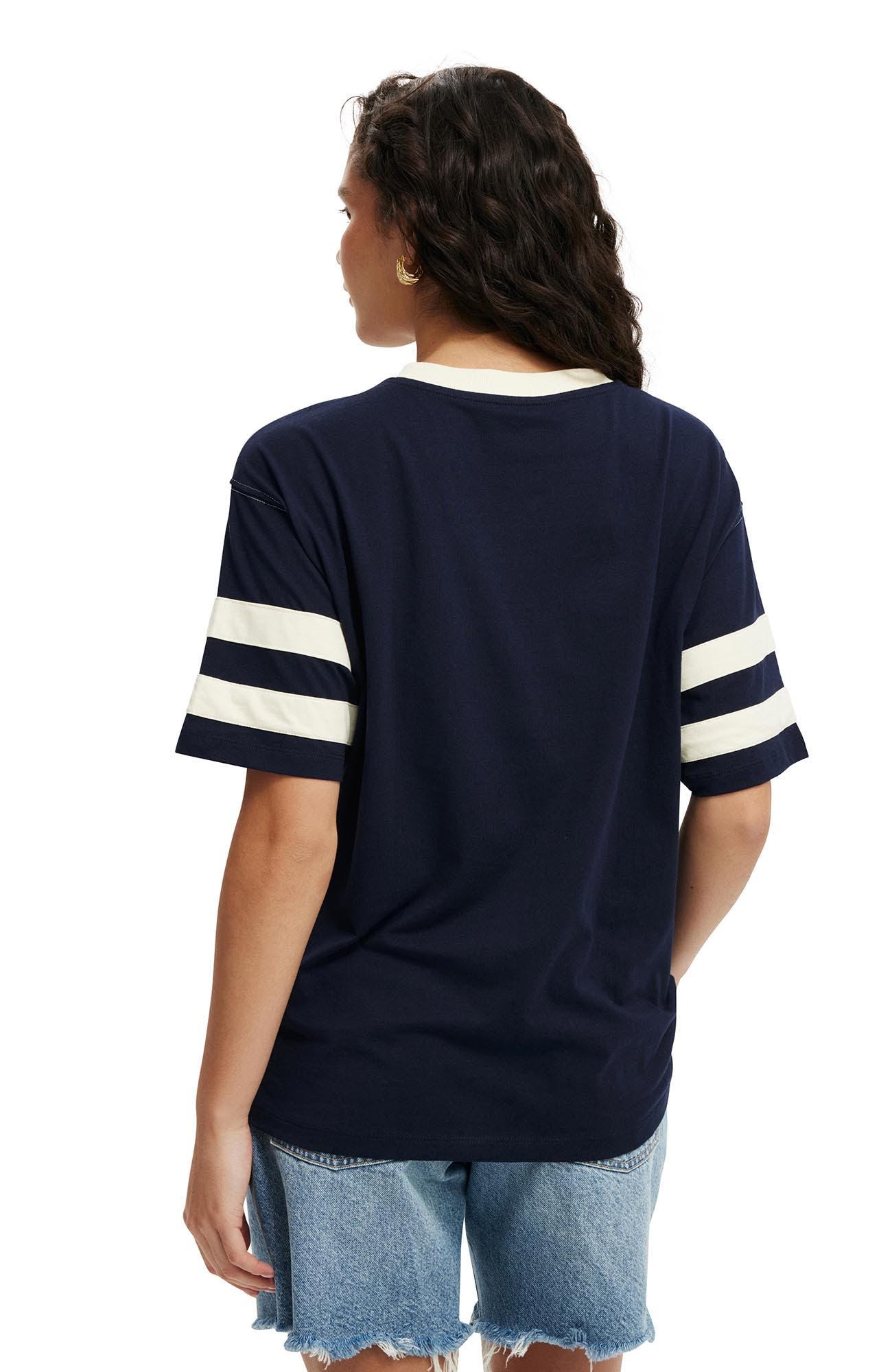 V Neck Oversized Graphic Tee - image 2