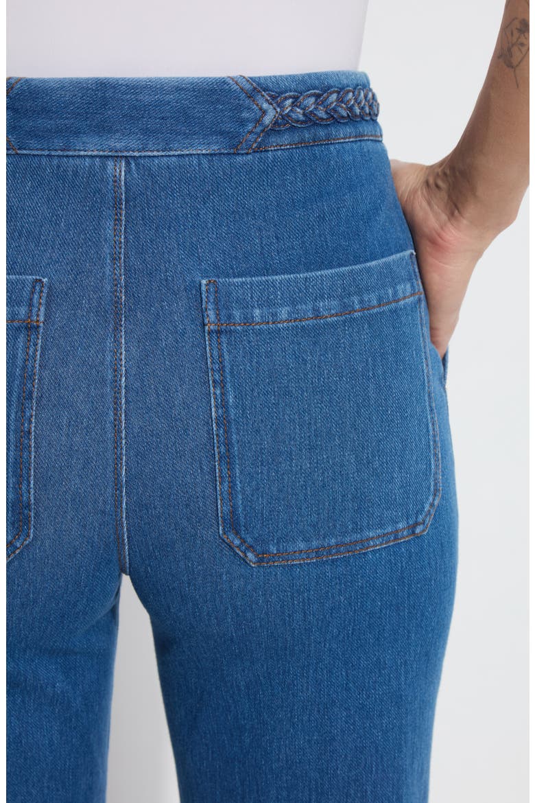 Hayes Braid Detail Crop Wide Leg Jeans, Alternate, color, MID WASH