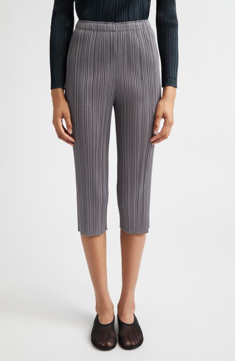 Pleated Crop Skinny Pants