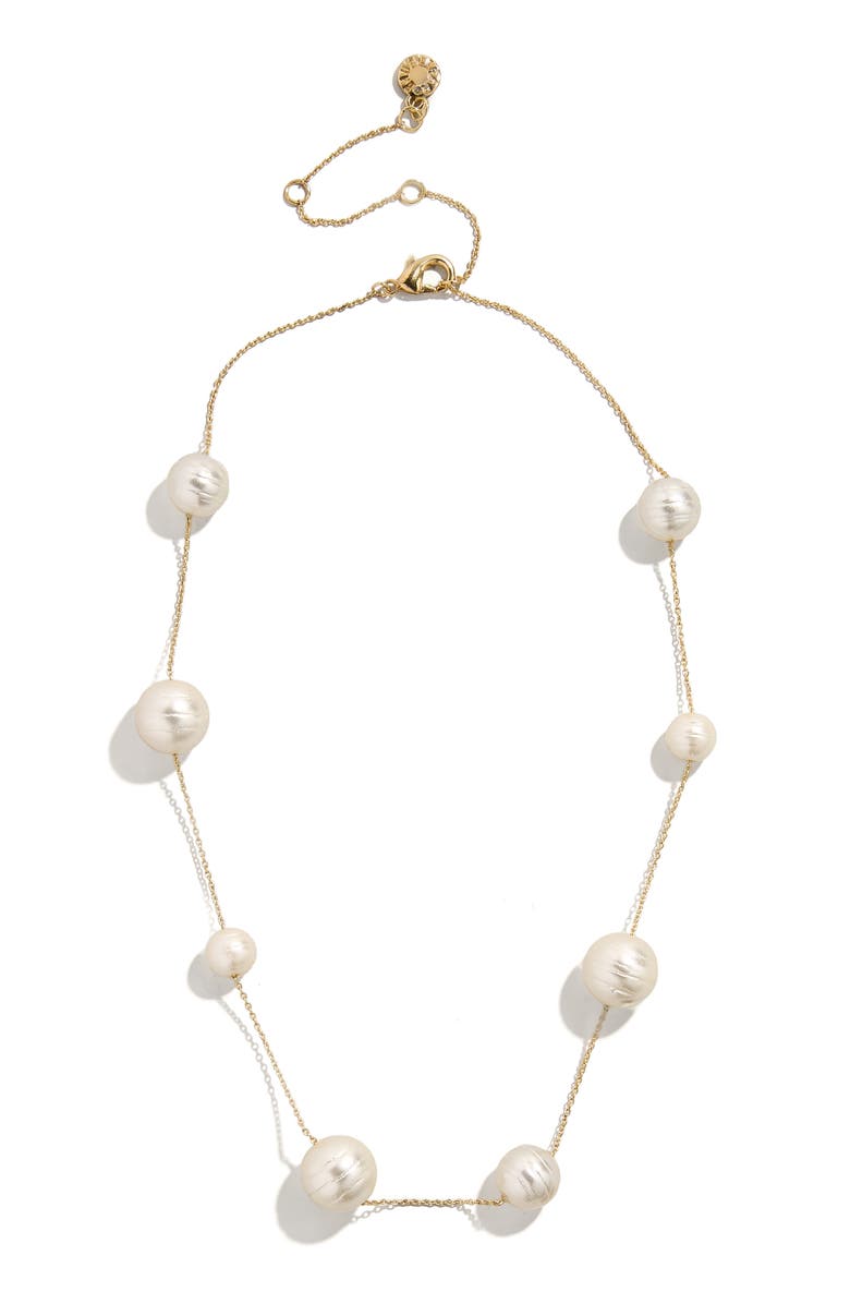 BaubleBar Match with Mama Imitation Pearl Necklace, Alternate, color, Pearl