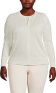 Lands' End Fine Gauge Cotton Cardigan Sweater